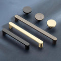 Solid brass round cabinet handle and knob in brushed copper black and ancient coffee finish
