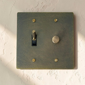 BRASİVA Bronze Brass Retro Toggle & Dimmer Light Switch Panel – Aged Finish