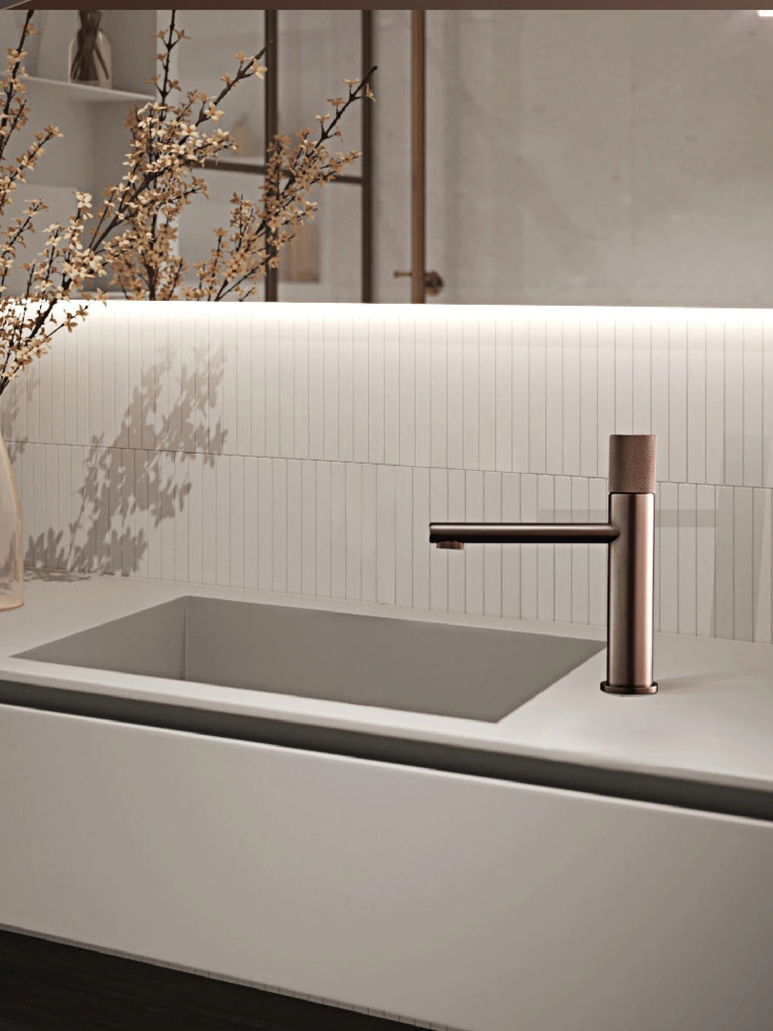 NOIRVA /  RoundFlow – Black Brass Basin Faucet