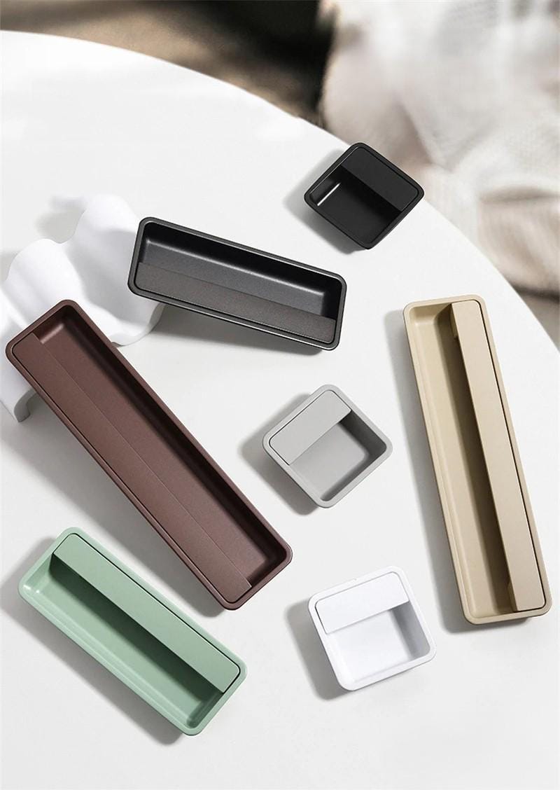 Concealed sliding door handle invisible embedded cabinet pull