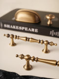 Antique bronze crown-shaped solid brass cabinet handle and knob