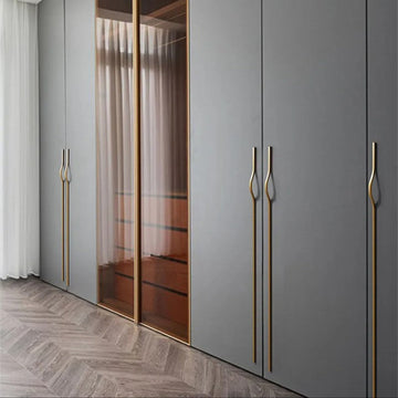 CURVA wave curved aluminium cabinet handles in matte black, space grey, brushed gold and silver