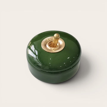 CIRCUIT — Vintage Green Porcelain & Brass Switch Knobs