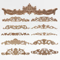 8''to32'' Unpainted Wood Carved Applique Onlay, Furniture Carving Art Decor, Home Wall Embellishments, Flat Back, Corner flower