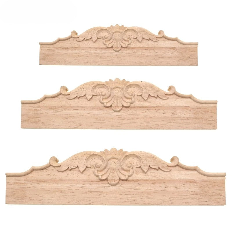 European floral carved rubber wood furniture skirt applique unpainted