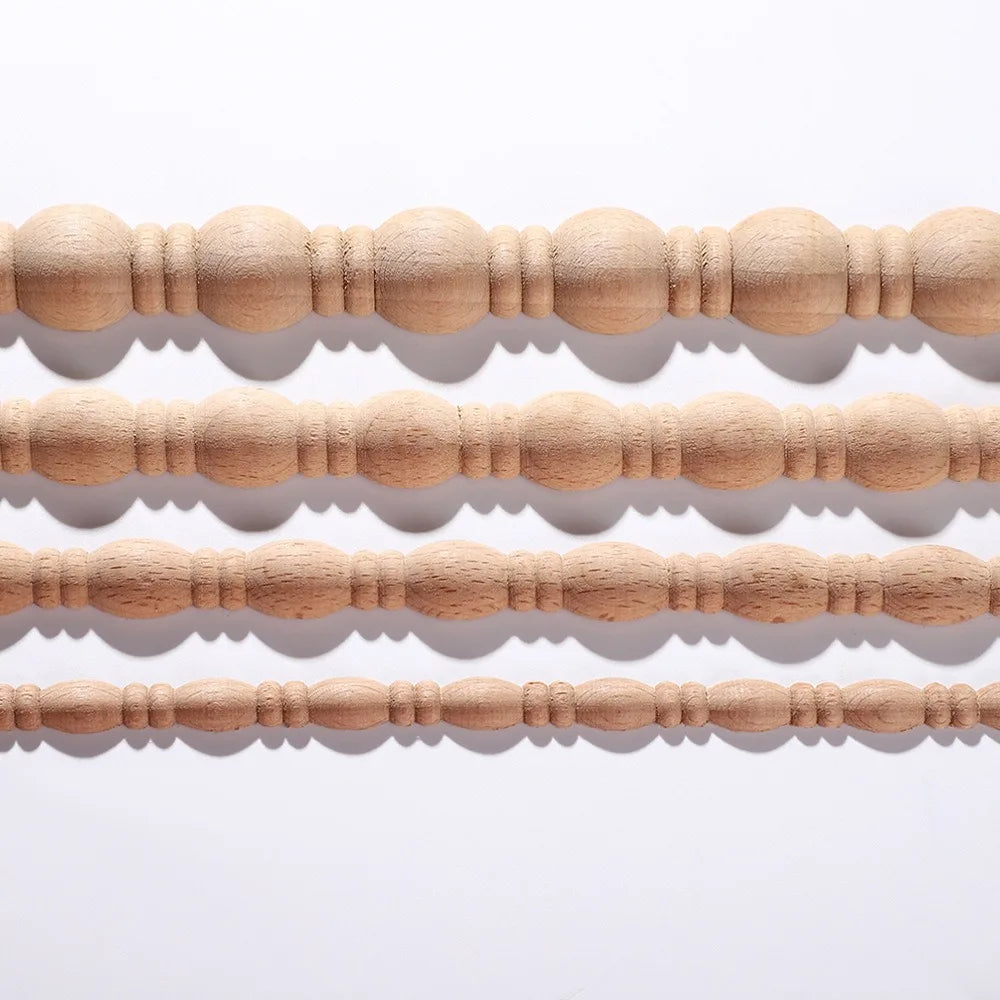 Semicircle double gourd carved wood applique molding for furniture edges and mirror trim