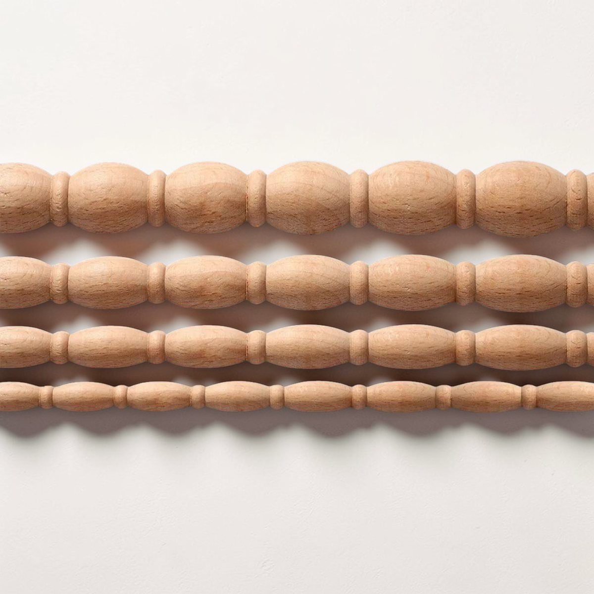 Semi-Circular, Single Gourd Lin, Unpainted Carved Line Bars for Edges Frames Mirror, Onlay wood carving lines, Carved Wood Molding