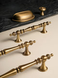 Antique bronze crown-shaped solid brass cabinet handle and knob
