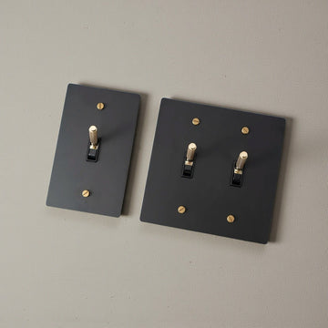 BRASİVA Black-G Brass Retro Toggle & Dimmer Light Switch – Handmade Panel