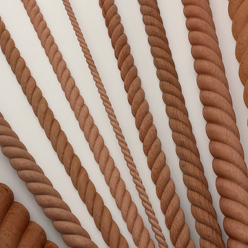European twist line wooden carved applique made from solid rubber wood for interior door and wall décor