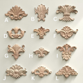 Antique floral wood carved onlay for cabinet and living room furniture decoration.