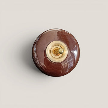 CIRCUIT — Vintage Brown Porcelain & Brass Switch Knobs