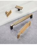 Nordic solid brass cabinet handle in gold and black bronze finish