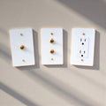 White brass toggle dimmer outlet switch plate – solid brass modern wall cover