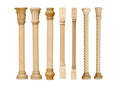 Unpainted carved wood column applique decorative furniture onlay