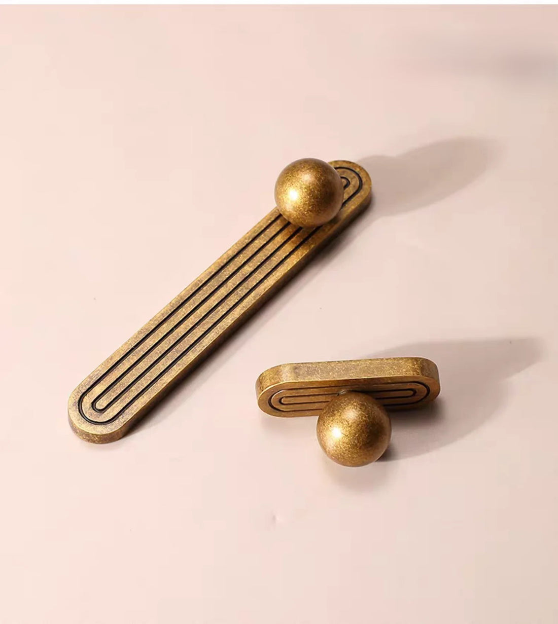 NORDICLUX art deco ball knob cabinet handle and drawer pull in antique bronze — vintage Nordic style hardware
