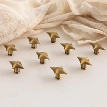 The Celestial Edge | Solid Brass Star Cabinet Handles & Knobs