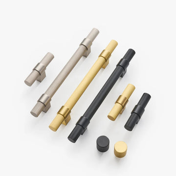 AMALFI | Modern Striped Solid Brass Knobs & T-Bar Handles