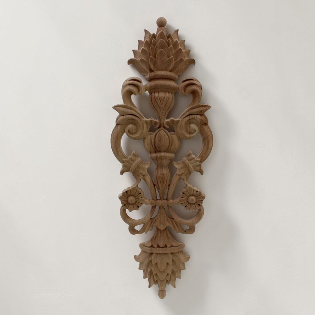 Carved Wood Applique Strip Moulding — Unpainted Ornate Trim Line