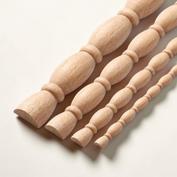 Semi-circular gourd-style wood carved line bar for decorative mirror framing.