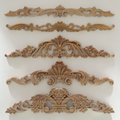 Vintage solid wood carved flower applique for furniture and home decoration.