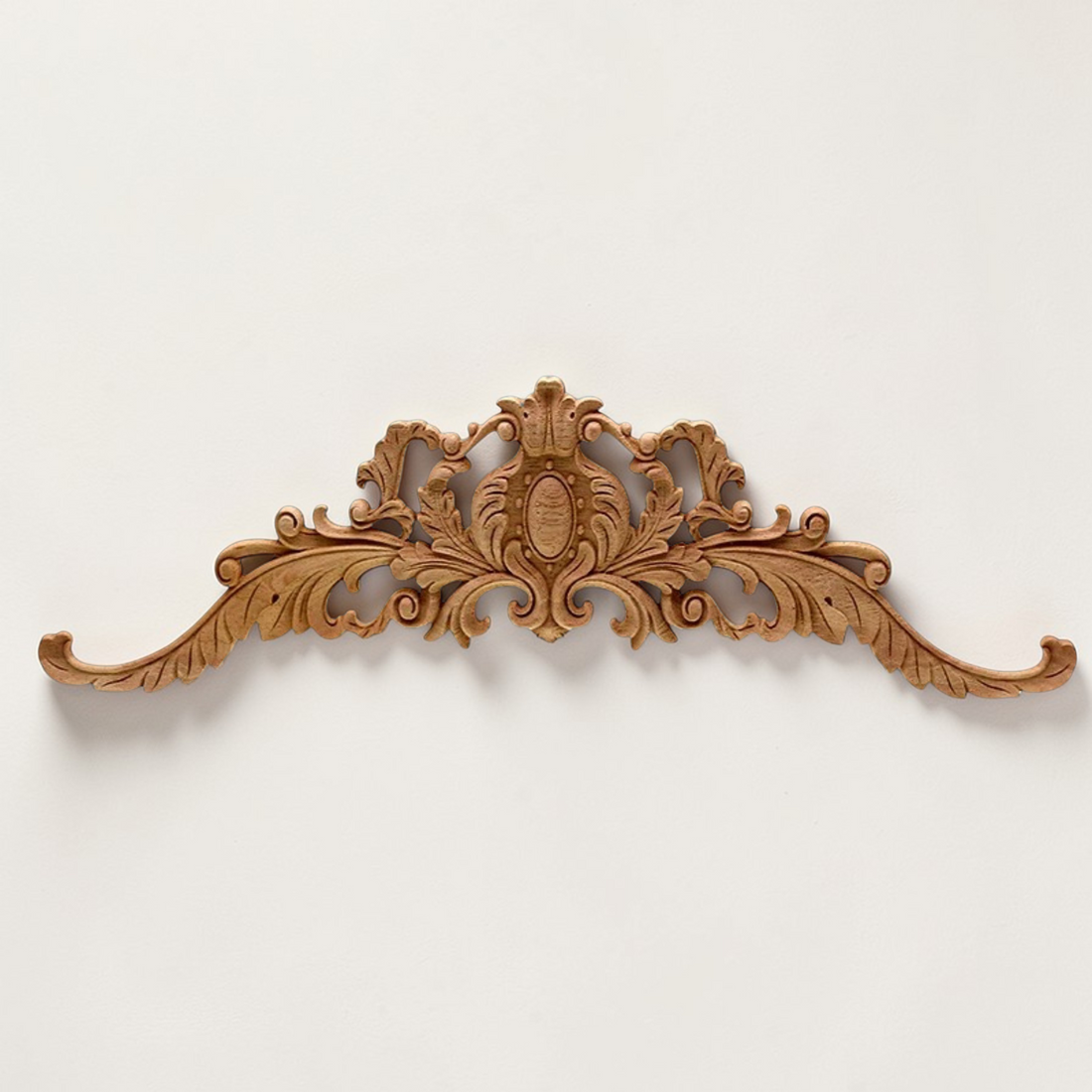Large vintage wood carved corner applique for grand wall and furniture decoration.