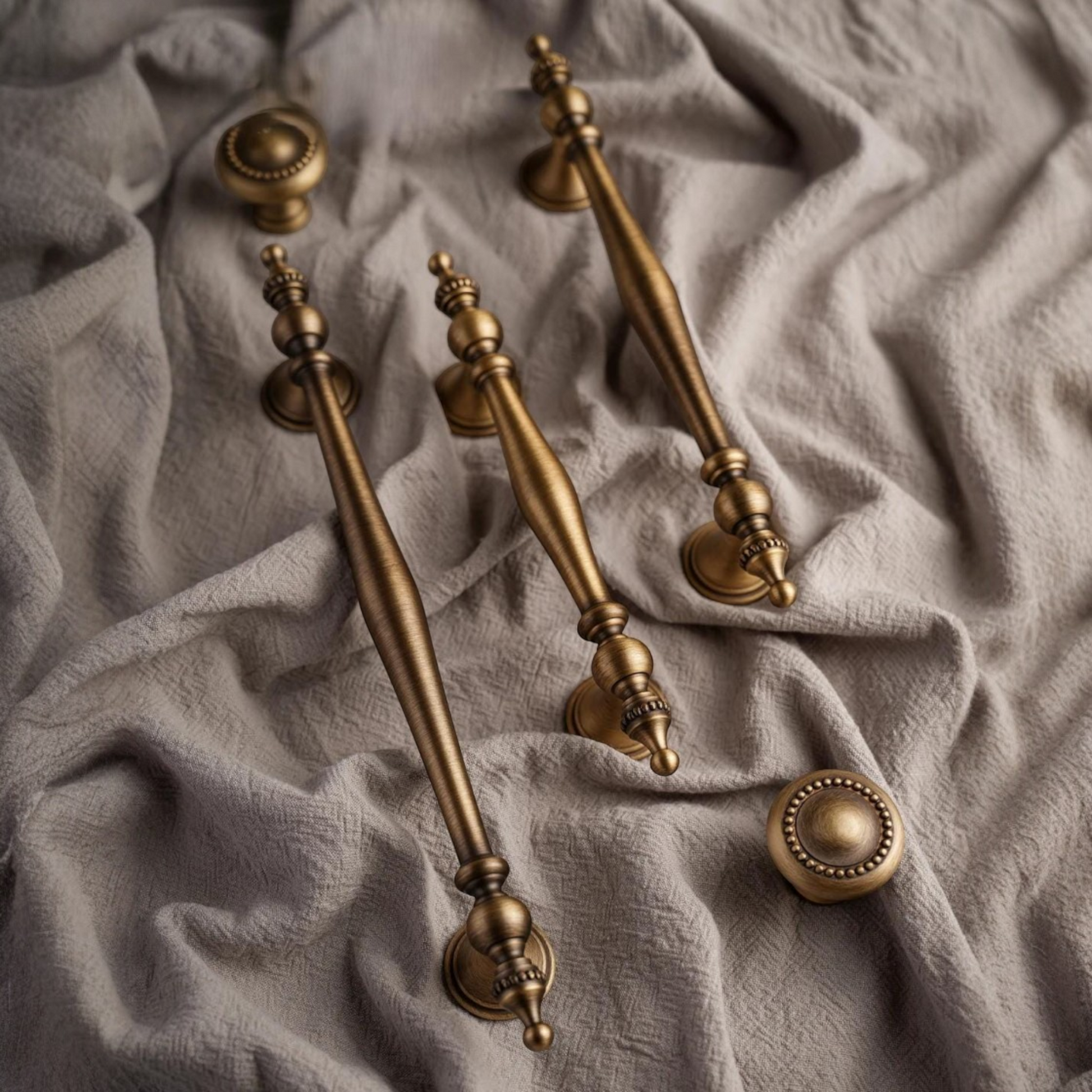 Rustic Bronze Antique Brass Cabinet Handles | Retro Wardrobe Pulls & Cupboard Knobs | Stylish Kitchen Furniture Hardware