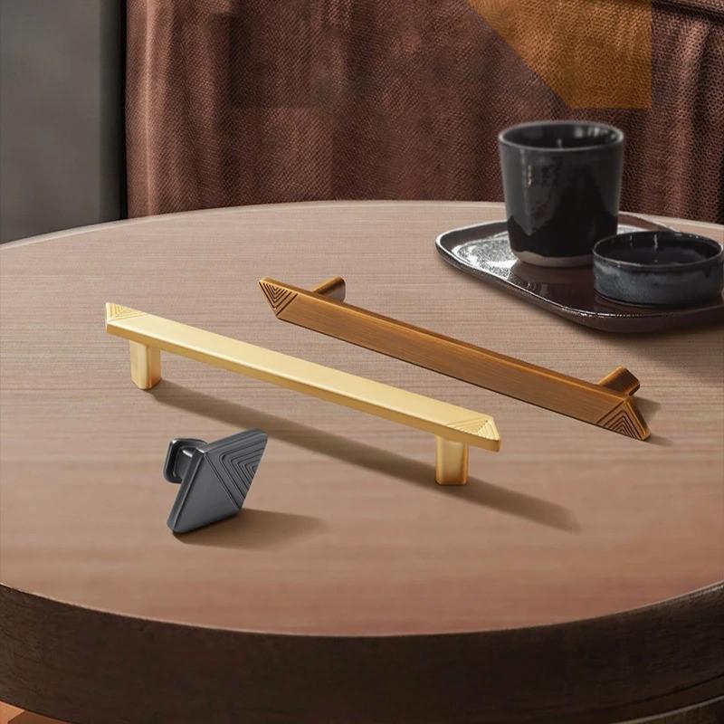 Gold rhombus diamond cabinet handle made of zinc alloy