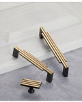 Nordic solid brass cabinet handle in gold and black bronze finish