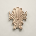 Retro molding wood applique wood sticker, Flower Wood Carving Natural Wood Appliques, Unpainted Square Wood Applique Onlay