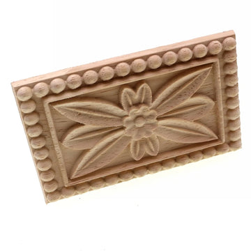 Floral Rectangle Wood Applique