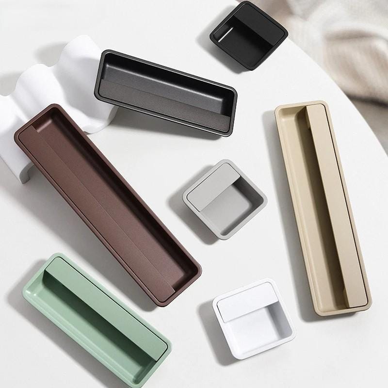 Concealed sliding door handle invisible embedded cabinet pull
