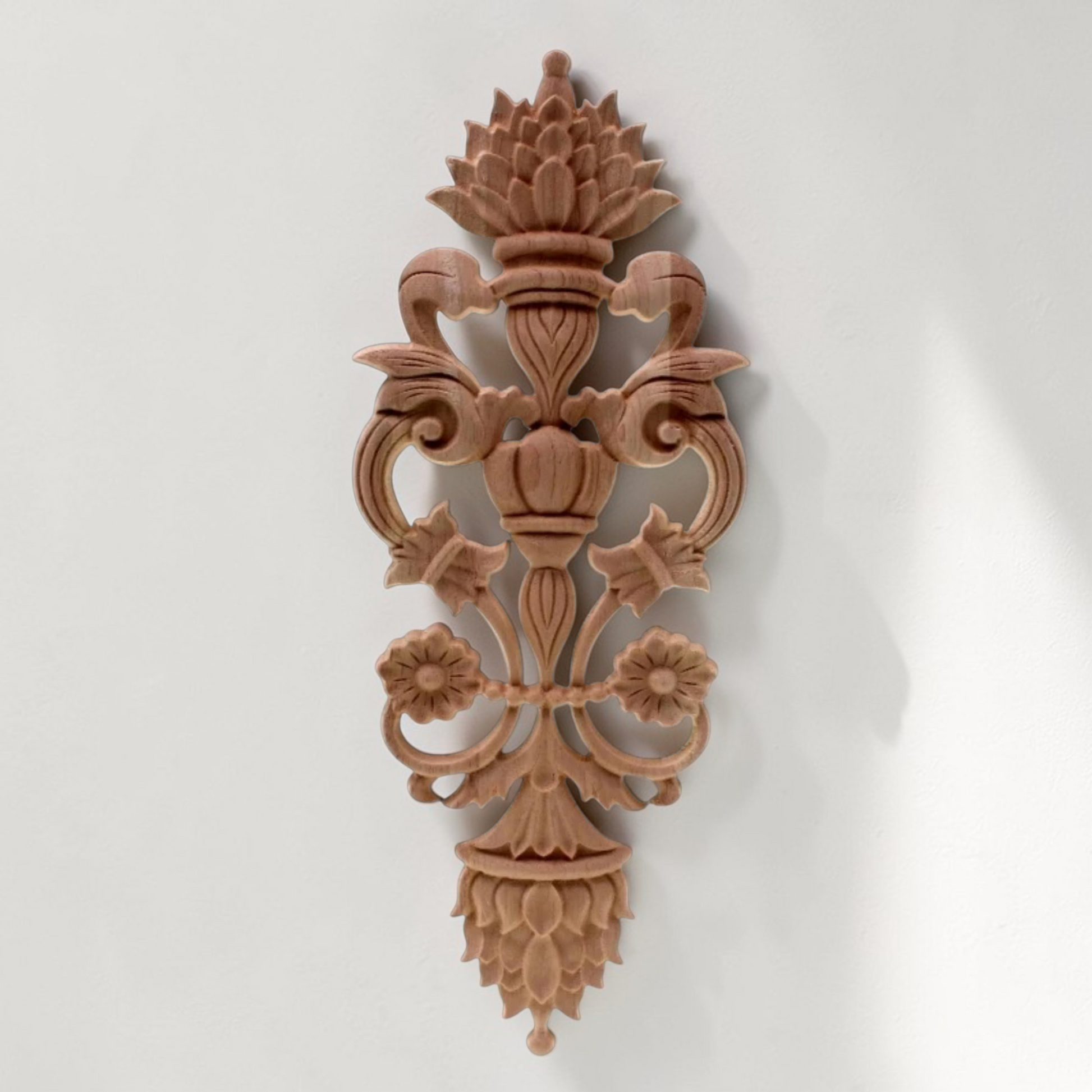 uropean style oak wood carved applique for luxury door and furniture decoration.