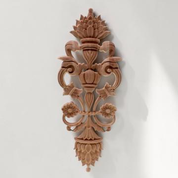 uropean style oak wood carved applique for luxury door and furniture decoration.