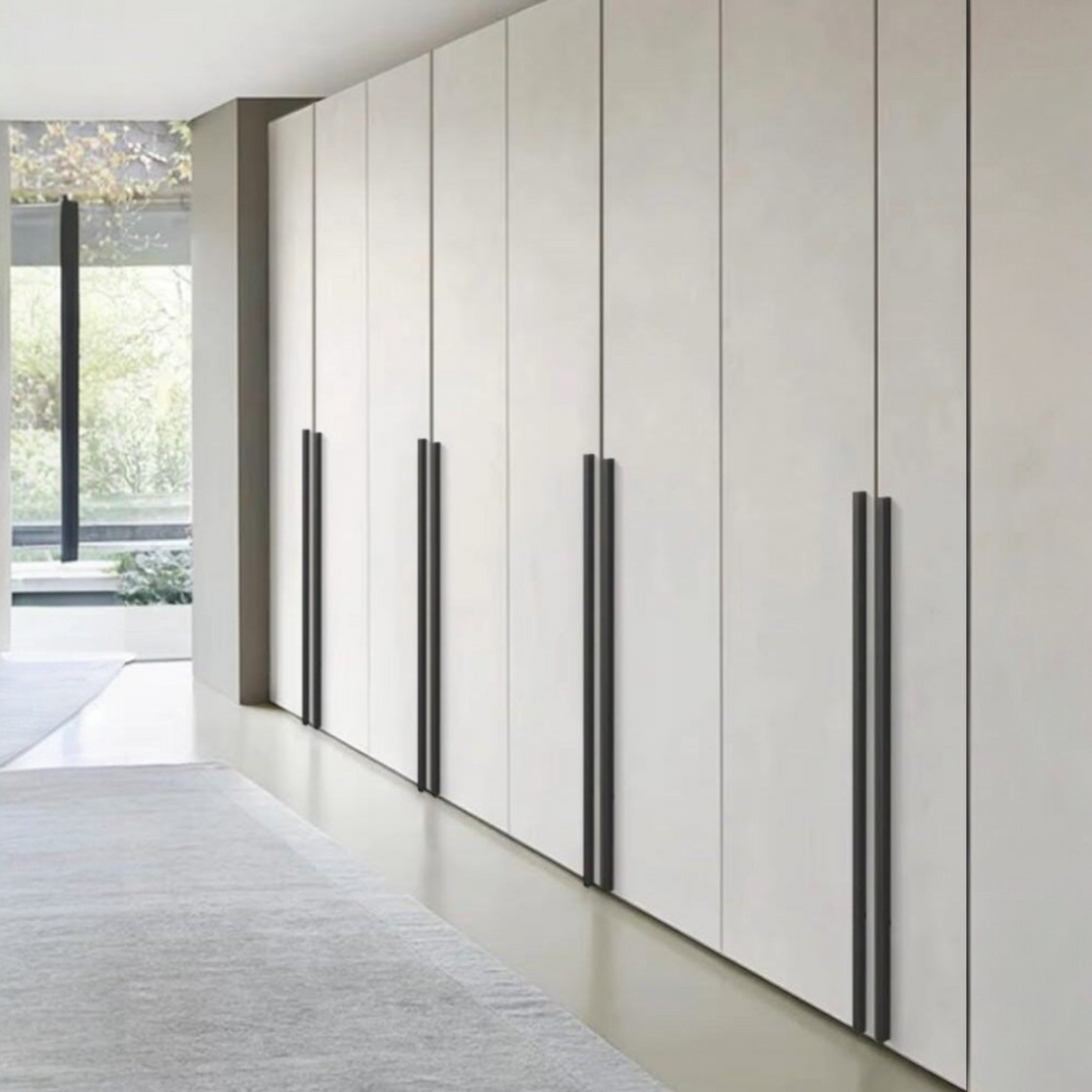 Matte black and brushed gold rectangular LONG  cabinet handle modern furniture pull