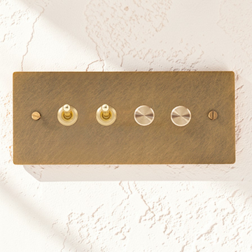 BRASİVA Retro Brass Toggle & Dimmer Switch Panel (1–4 Gang)