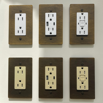 Unlacquered Brass Decora Outlet Cover — Solid Brass Wall Plate