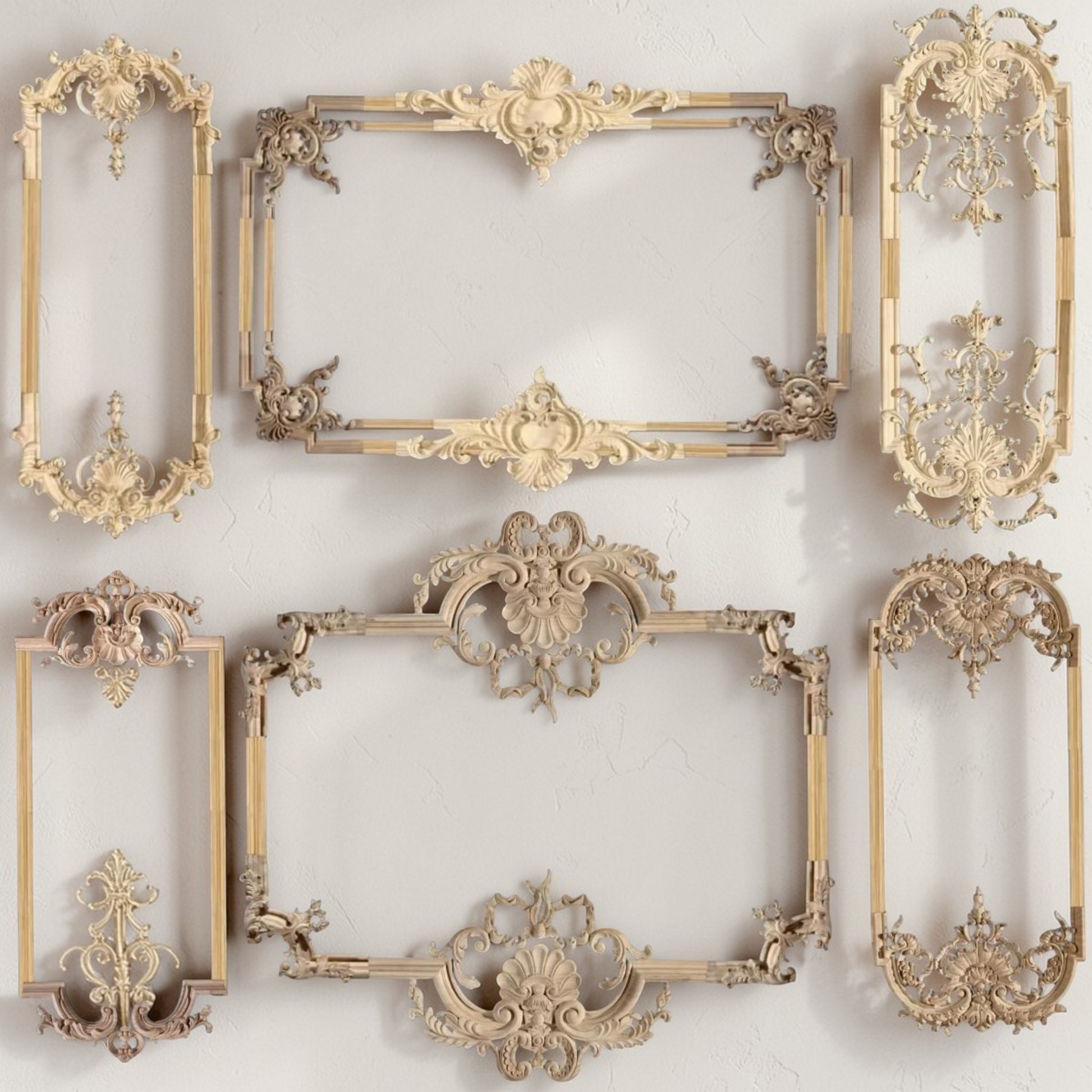 Wood Wall Moulding , Wall Trim Kit, Wall Moulding Package, Wall paneling kit, Wood Applique Background, Onlays Mouldings Home Decor