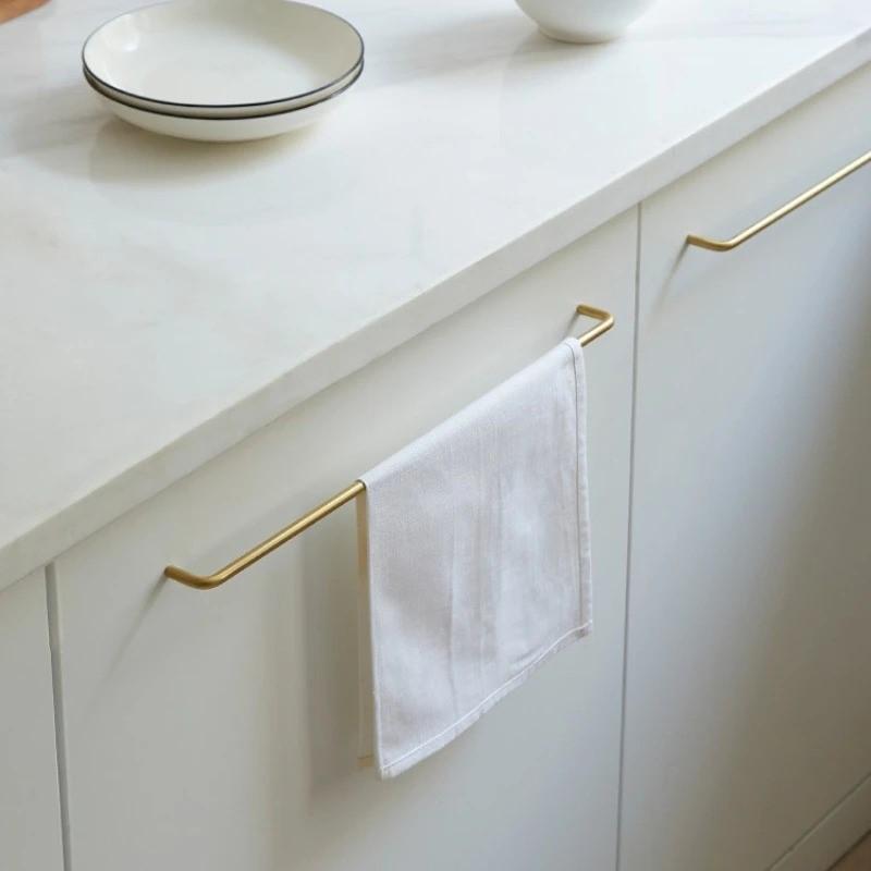 Minimalist long brass furniture handle in gold finish, Nordic wardrobe pull, solid brass kitchen cabinet hardware