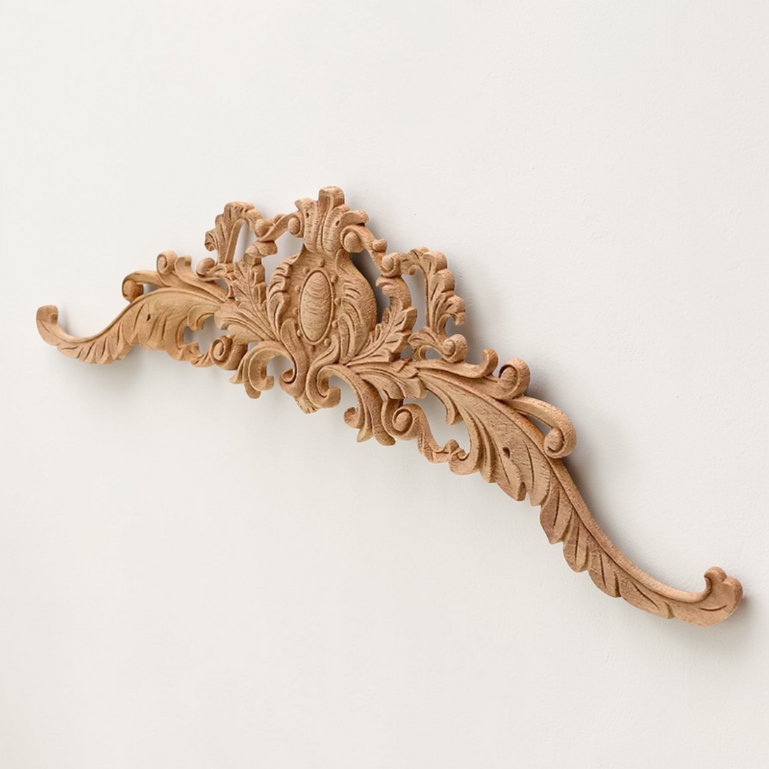 Large vintage wood carved corner applique for grand wall and furniture decoration.