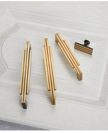 NORDIVA Nordic Gold & Black Bronze Brass Cabinet Handles