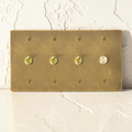 Aged brass toggle light switch plate in retro style”

“Solid brass dimmer switch with vintage finish”

“Retro multi-gang brass toggle switch panel”

“Aged brass electrical wall switch for home interiors”