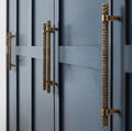Bronze wardrobe handle with grooved texture