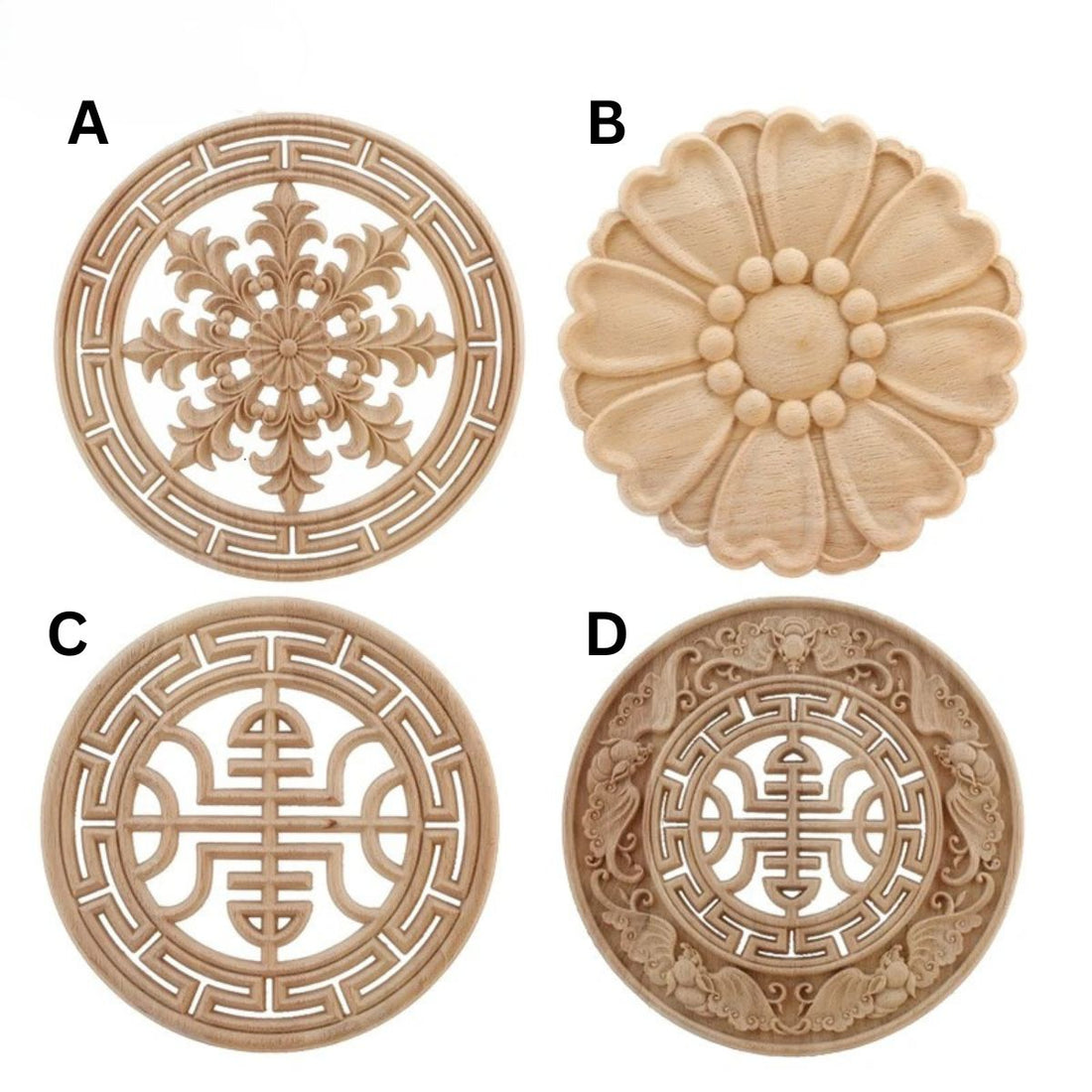 The Floral Medallion | Decorative Wood Applique & Furniture Onlay
