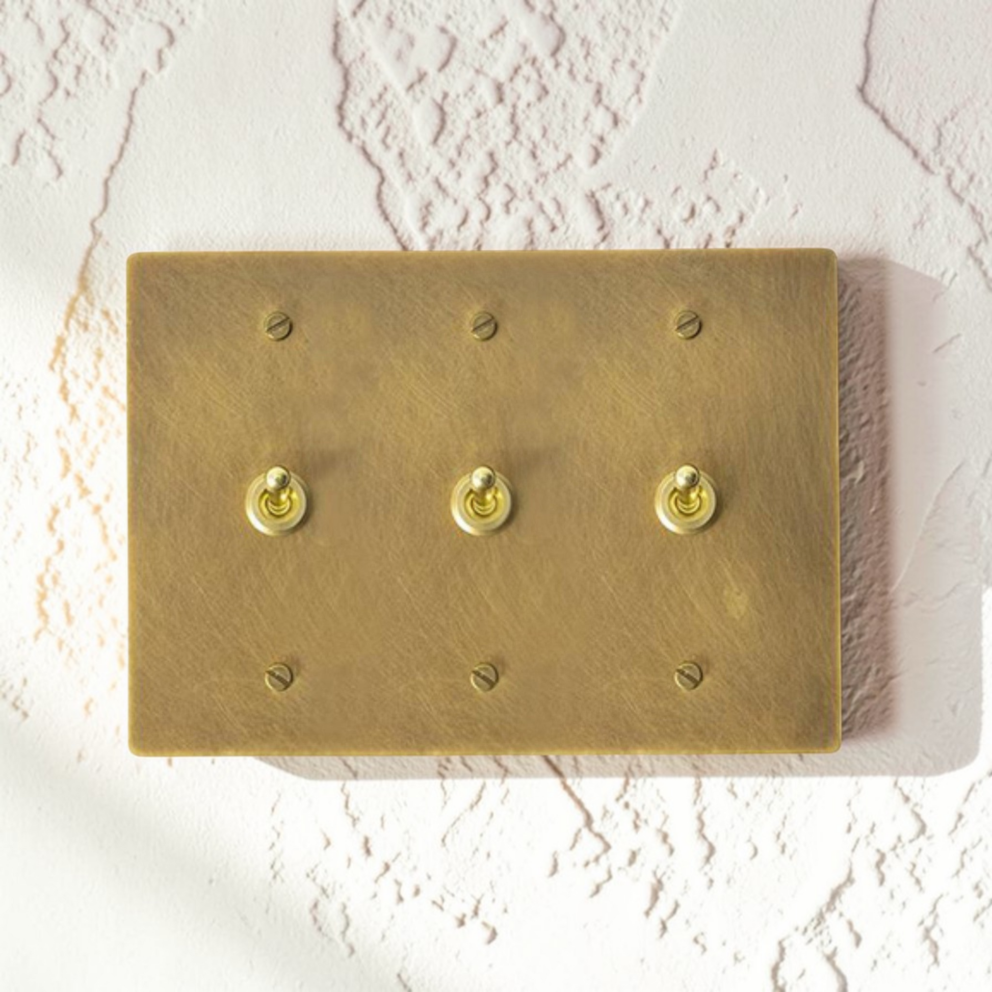 Solid brass dimmer switch with vintage finish