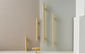Solid brass long T-bar cabinet handle modern wardrobe drawer pull