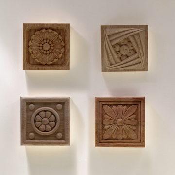 Small Decorative Floral Wood Applique | Doors & Windows Carved Onlay