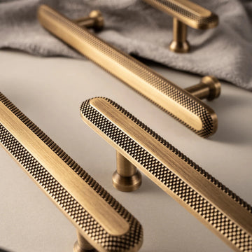 Solid brass cabinet hardware knob and handle set