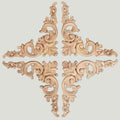 Set of 4 floral wood carved corner stickers for symmetrical furniture decoration.