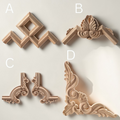 Painted white ornate wood molding applied on a luxury wall mirror.